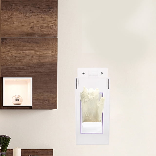 WRITWAA 2Ud Organizador Doble Para Guantes Desechables Acrílico Transparente Con Fácil Instalación Sin Daños