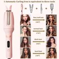 thumbnail image 3 of YOSUOPOC Automatic Hair Curler, Auto Rotating Curling Iron with 4 Adjustable Temperatures & Negative Ions, Pink Anti-Scald Styling Wand for Curls and Waves, 3 of 8