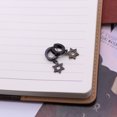 thumbnail image 2 of Pendientes de clip tipo puño sin perforación para mujer y hombre, joyería de moda (hexagrama negro), 2 of 7