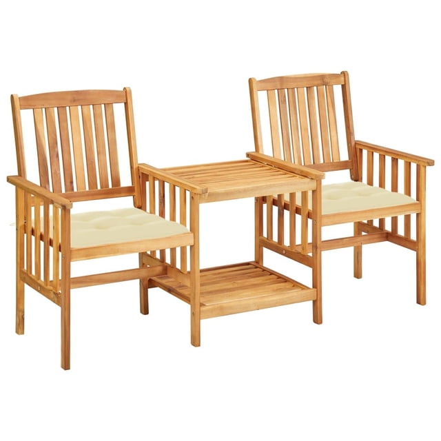 Set de mesa y sillón VidaXL para patio, balcón, madera de acacia