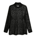 thumbnail image 6 of Abomasnow Men's Graphic See Through Shirts Casual Mock Neck PU Leather Stretchy Pullover Tops Slim Fit Long Sleeve Mesh Tee Shirt, 6 of 6