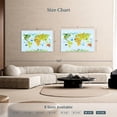 thumbnail image 4 of Elephant Stock Animals Of The World Wall Art - Horizontal Canvas Wall Art - Kids Room Wall Decor - Map Canvas - Green And Blue Decor - 48" x 32", 4 of 8