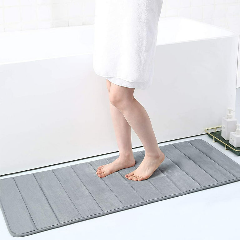 Yirtree Memory Foam Soft Bath Mats - Non Slip Absorbent Bathroom Rugs  Rubber Back Runner Mat for Kitchen Bathroom Floors 16 x 24 