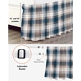 thumbnail image 3 of Blue Brown Plaid Wrap Around Bed Skirts for California King Bed 18" Drop,Bed Skirt with Adjustable Elastic Belt Dust Ruffle Bed Valance Modern Abstract Striped Gingham Checked Bed Frame Cover, 3 of 7