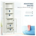 thumbnail image 5 of KWUXIN 64" Tall Bathroom Storage Cabinet with 6 Tier Shelf, Glass Door & Adjustable Shelves, Freestanding Antique White, 5 of 8