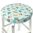 thumbnail image 3 of Pofeuu Transport Travel Print Round Bar Stool Covers - Super Soft and Washable Elastic Stool Cushion Slipcover Easy Clean Velvet-14 inch, 3 of 7