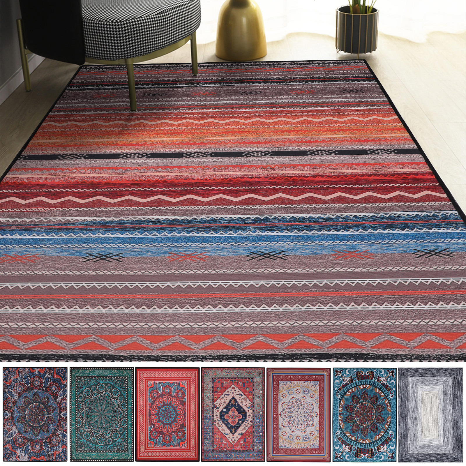 Lovote Classic Area Rug Traditional Oriental Carpet Vintage Floor Rug 4