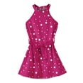 thumbnail image 4 of TQWQT Girls Halter Dresses Summer Cute Halter Dress Size 10-12 Kids Tie Front Mini Dress Sleeveless Girls Sundress Tween Girls Clothes Hot Pink 120, 4 of 5