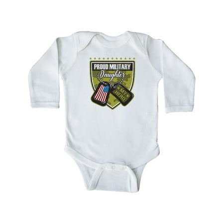 

Inktastic Proud Military Daughter Soldier Hero Gift Baby Girl Long Sleeve Bodysuit