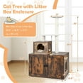 thumbnail image 3 of Demi Bonn 52" Cat Tree Tower with Litter Box Enclosure, 2-in-1 Modern Cat Tower, Cat Condo with Scratching Posts, Pompom Ball, Brown, 3 of 8