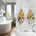 thumbnail image 6 of SKYSONIC Cute Cat Leaves Patterned Hand Towels 2 PCS, Cotton Bath Towel for Drying Face Hands Body ,Absorbent Lightweight Towels for Bathroom Ktichen Travel Gym, 16"x28", 6 of 7