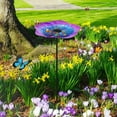 thumbnail image 3 of Bee Watering Station with Vivid Flower Design, Standing Bee Cup with 40 Glass Marbles for Outside, Bee Bath Feeder with Metal Stakes Butterfly Puddler Garden Yard Décor, 3 of 8