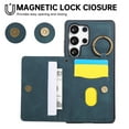thumbnail image 5 of PU Leather Kickstand Case for Samsung Galaxy S23 Ultra, Credit Card Slots & Adjustable Crossbody Strap, Support Magnetic Car Mount, Drop Protective & Elegant Phone Cover for S23 Ultra, Blue, 5 of 9