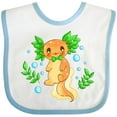 thumbnail image 3 of Inktastic Cute Orange and Green Axolotl Boys or Girls Baby Bib, 3 of 4