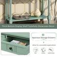 thumbnail image 5 of Farmhouse Console Table with 2 Drawers, SEGMART Wood Console Table with Storage Shelves, Entryway Narrow Long Table, Elegant Console Table for Living Room Entryway Hallway Foyer, Retro Blue, 5 of 9