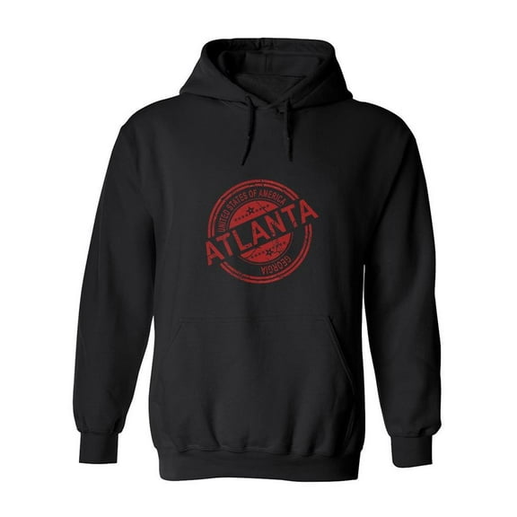 Atlanta Red Stamp Sketch Hoodie Men -Image by Shutterstock, Male XX-Large