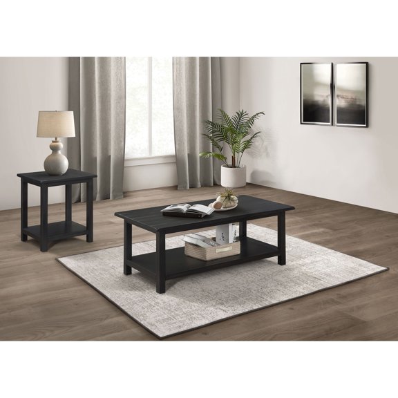 Miekor Furniture Castleton Distressed Java 2-piece Coffee and End Table Set No.1031