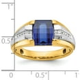 thumbnail image 2 of 14K Two-Tone Ibgoodman Men's Created Sapphire And 1/8 Carat Diamond Complete Ringsize 10 - Jbsp, 2 of 5