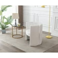 thumbnail image 3 of Guyou Modern Barrel Side Chair, Cute Upholstered Velvet Accent Chair with Back for Living Room Bedroom Children's Room Reception Room, Cream, 3 of 9