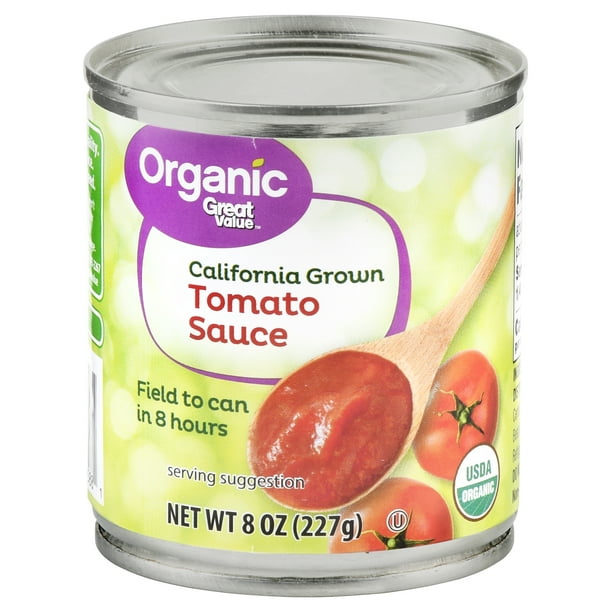 (10 Pack) Great Value Organic Tomato Sauce, 8 oz