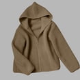 thumbnail image 4 of Edvintorg Winter Coats for Women Long Sleeve Fleece Jacket Zip up Hooded Outerwear Clothes Women Brown S-XL, 4 of 7