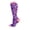 Purple Pink, variant on Okbabeha Halloween Sports Socks, Skull/Owl Print Knee-high Compression Socks