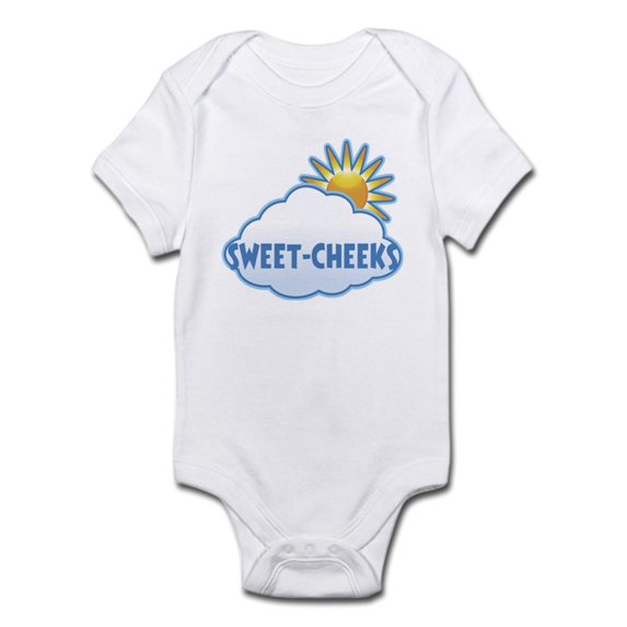 CafePress - Sweet Cheeks (Clouds) Infant Bodysuit - Baby Light Bodysuit