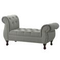 thumbnail image 1 of Baxton Studio Banc de Chambre à Coucher Capitonné en Gris et Noir, 1 of 2