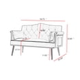 thumbnail image 5 of Modern 2 Seater Velvet Sofa, Button Tufted Small Couch Loveseat with Nailhead Trim and Pillows for Living Room Bedroom Apartment, 5 of 9