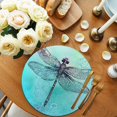 thumbnail image 2 of Round Placemats Watercolors Dragonfly 15 inch Set of 4 Table Mats for Dining Table Teal Painting Heat Resistant Non-Slip Kitchen & Home Decorative Place Mat Set, 2 of 8