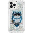 thumbnail image 2 of Compatible with iPhone 14 Pro Max Case Glitter for Girls Women Cute Liquid Floating Quicksand Shockproof Bumper Silicone Clear Case for iPhone 14 Pro Max 6.7 inch Lady Owl YB, 2 of 12