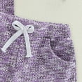 thumbnail image 6 of HCNTES Toddler Baby Boy Girl Summer Clothes Contrast Binding Short Sleeve Tshirt Top Jogger Shorts Set Knit Outfit(6-12 Months,Light Purple), 6 of 7