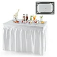 thumbnail image 1 of Gymax 4FT Folding Ice Bin Table Outdoor Ice Cooler Table w/ Matching Skirt Party BBQ, 1 of 10