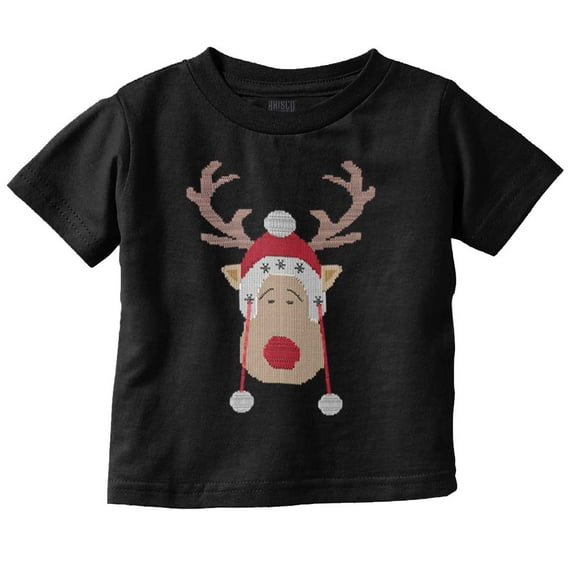 Christmas Rudolph Reindeer Stitch Toddler Baby Graphic T Shirt Brisco Brands 6M