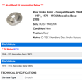 thumbnail image 2 of Rear Brake Rotor - Compatible with 1968 - 1971, 1975 - 1976 Mercedes-Benz 280S 1969 1970, 2 of 2