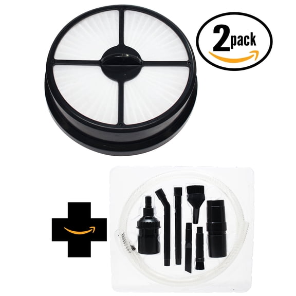 2-Pack Replacement Eureka Air Excel (AS5200 Series) Vacuum HEPA Filter with 7-Piece Micro Vacuum Attachment Kit - Compatible Eureka 68115, HF-16 Filter