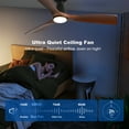 thumbnail image 5 of 52-Inch Low Profile Flush Mount Ceiling Fan with Light - Walnut 3-Blade, Remote APP Control, Dimmable ＆ Timer, Ultra Quiet DC Motor, Hanging Fan for Indoor/Outdoor Use, 5 of 10
