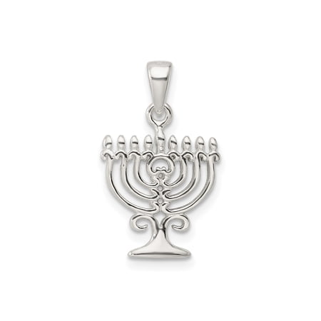 Sterling Silver Menorah Pendant Necklace
