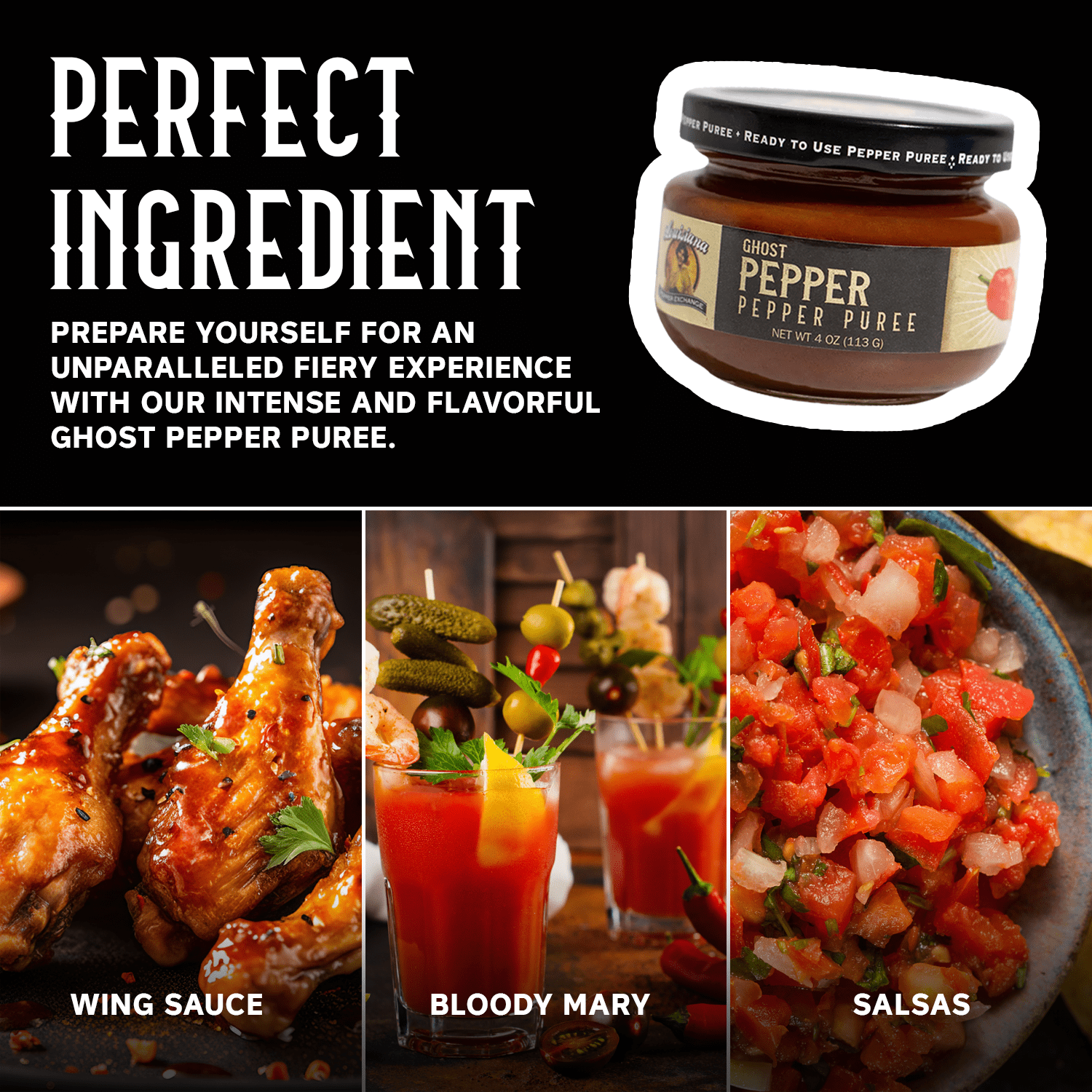 (2 pack) Louisiana Pepper Exchange 4oz Ghost Pepper Puree Sauce