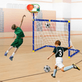 thumbnail image 5 of 2-in-1 Basketball Stand & Soccer Goal Set for Kids, Portable and Detachable Toddler Soccer Net for Boys Girls Indoor Outdoor Play Toys-Green, 5 of 7