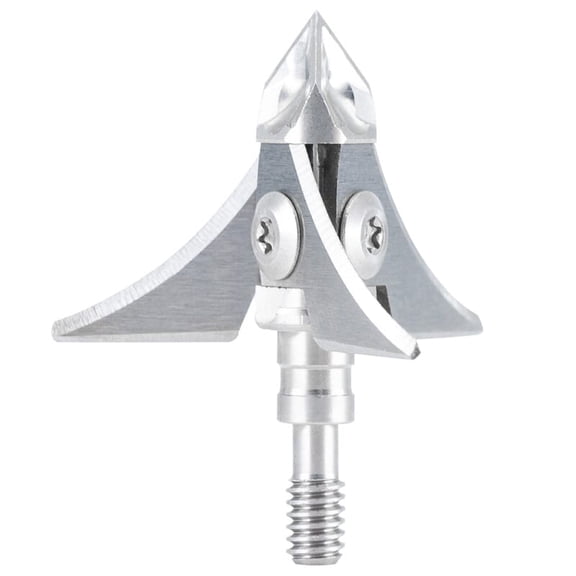 B3 Exoskeletal Destrukt Max Broadhead, 3 Blade Fixed 125 Grain, 1.4" Cut, Stainless Steel, 3 Pack with Practice Tip (EXO-DSTR-MAX)