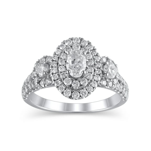 1-1/3 Carat T.W. (I2 clarity, H-I color) Brilliance Fine Jewelry Oval cut Diamond Engagement Ring in 10kt White Gold, Size 7