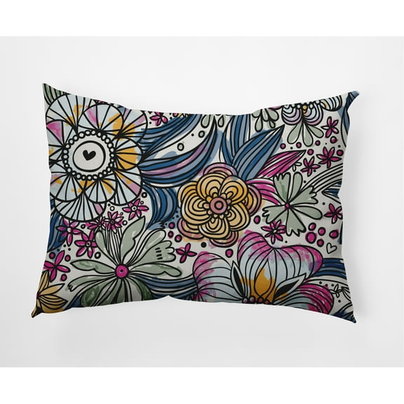 Simply Daisy 14 in x 20 in Contemporary Purple Polyester Lumbar Pillow
