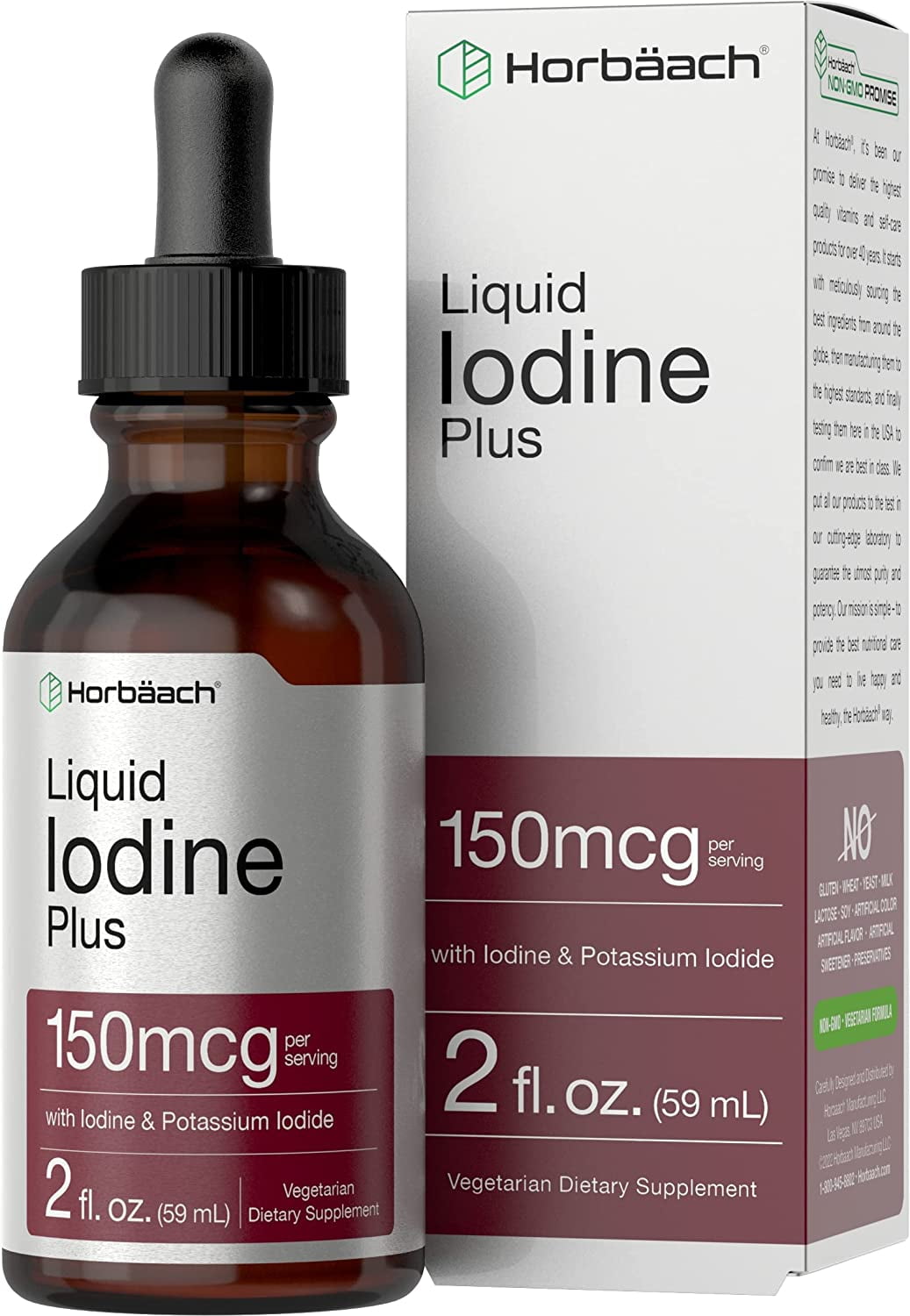 Liquid Iodine Solution Drops 2 fl oz 150 mcg Iodine & Potassium