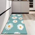 thumbnail image 4 of Teal Daisy Flower Yellow Centers Pattern Kitchen Rug Mat,Kitchen Runner Rugs Non Skid Washable,Decorative Kitchen Floor Mats for Kitchen,Sink,Laundry,17"X47", 4 of 5