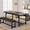 black, variant on Anoncndin 63" Extendable Dining Table Set For 4-6, Kitchen Table With 2 Upholstered Benches, Space-Saving,Kitchen Table With Bench,Small Dining Table For Small Space,Dinner Room Table Set For 6