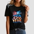 thumbnail image 4 of vigerkar 4th of July Shirts Women American Flag Patriotic Shirts USA Star Stripes Graphic T Shirt Short Sleeve Summer Tees (Navy, S), 4 of 6