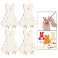 thumbnail image 3 of 4 Uds. Conejo de Pascua formas de madera piezas de madera sin pintar rebanadas adornos colgantes recortes de de madera sin terminar para Sunnimix colgante en blanco, 3 of 8