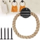 thumbnail image 1 of Dinheiro Toallero montado en la pared Cuerda de cáñamo Soporte para anillos de estilo industrial Toallero montado en la pared con cuerda rústica natural Accesorios de baño, 1 of 5