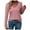 Pink, variant on OSOLU Women Ladies New V-Neck Long Sleeve Cotton Solid Color Casual Simple T-Shirt Tee Tops Fashionable Dailywear